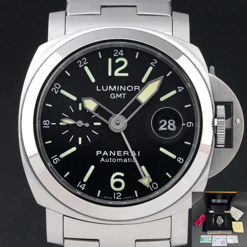Panerai Luminor GMT, PAM 00297, 44mm, 2016, Steel, Black dial, Fullset, 1y warranty
