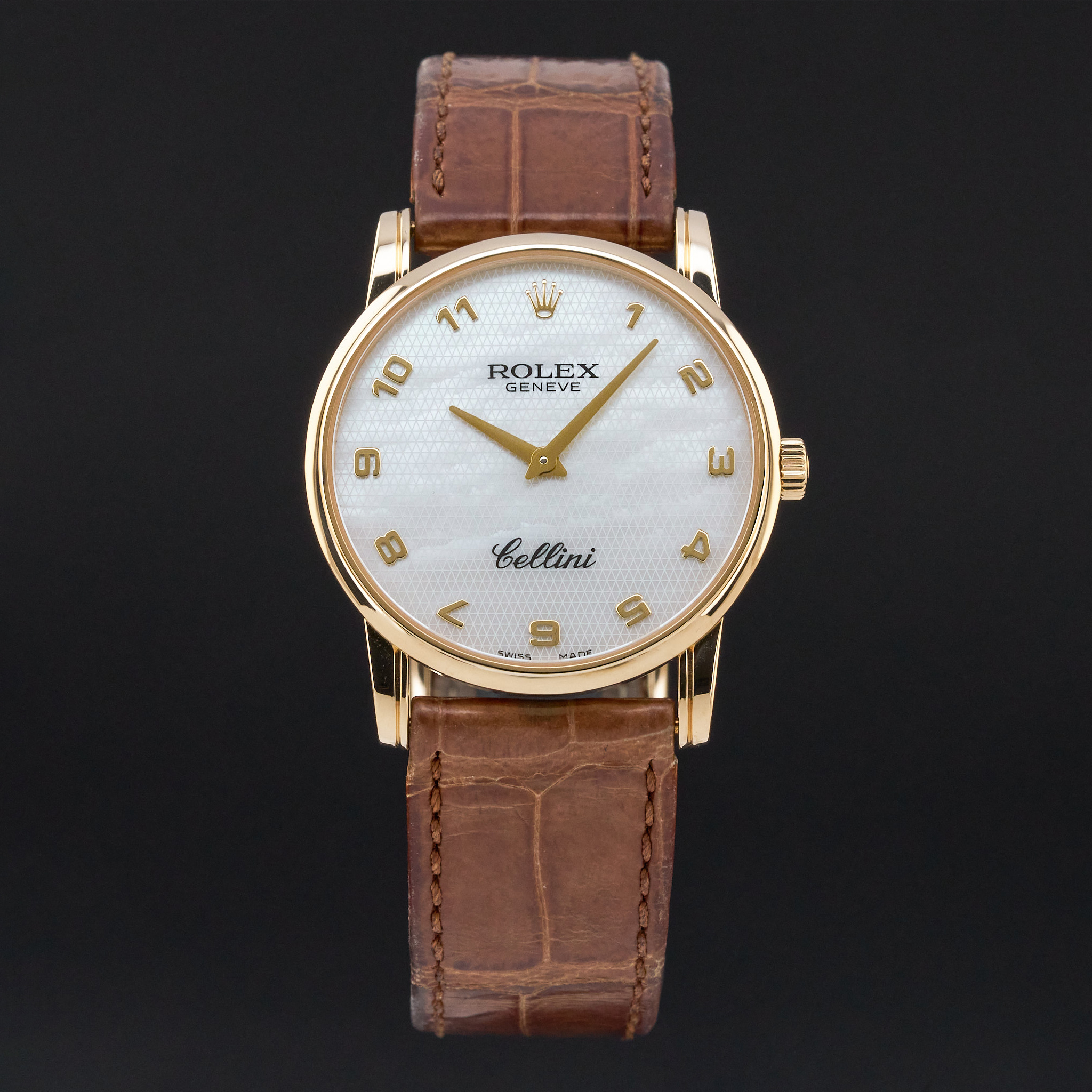 Rolex Cellini, 5116, 32mm, 2008, Yellow gold, Ivory MOP Arabic dial, Fullset, 1y warranty