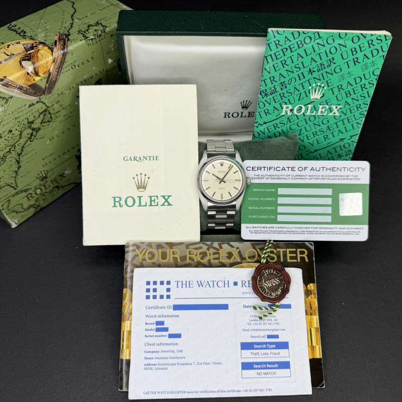 Rolex Oyster Precision, 6426, 34mm, 1984, Steel, Silver dial, Fullset, 1y warranty