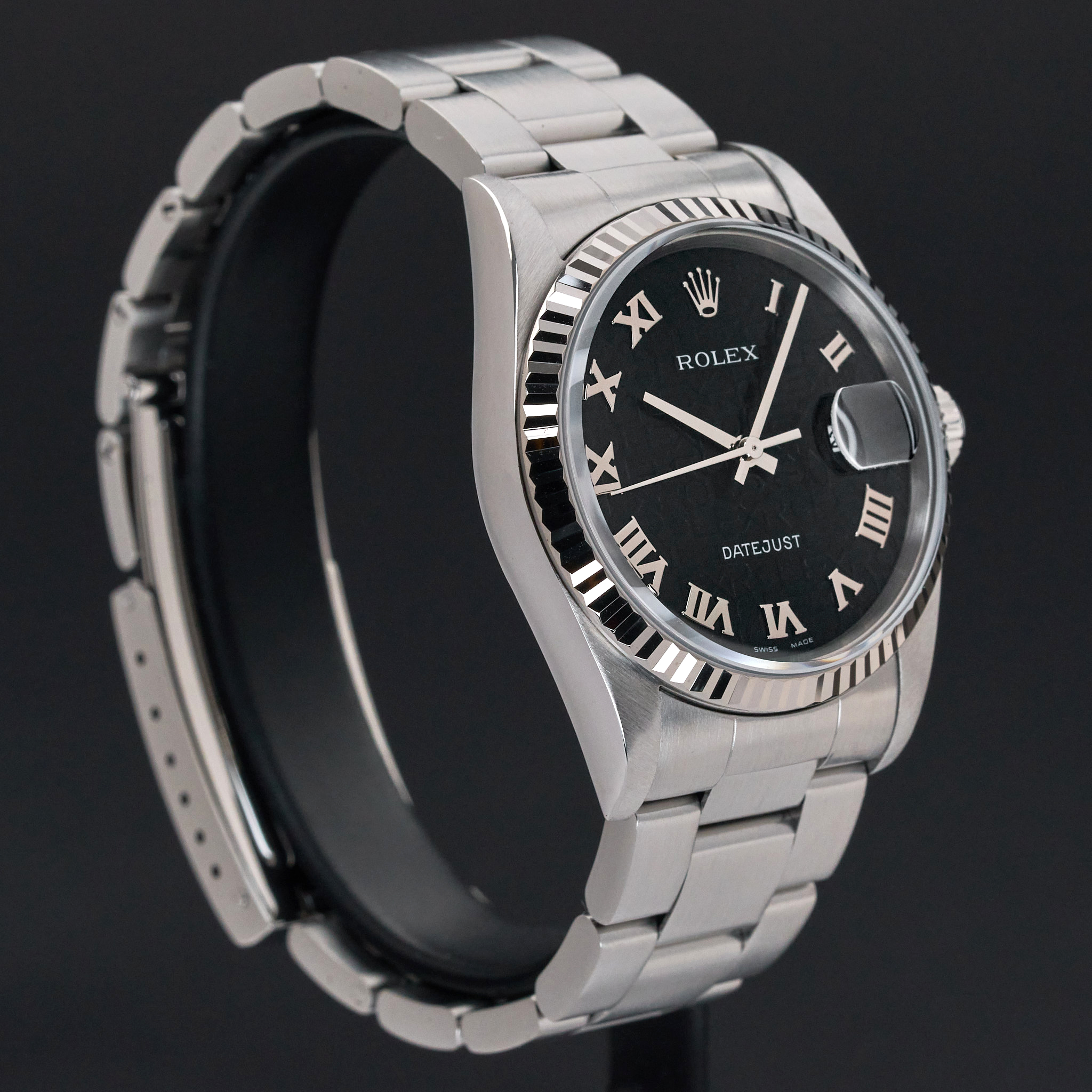 Rolex Datejust, 16234, 36mm, 2002, Steel, Black Jubilee Roman dial, Box, 1y warranty