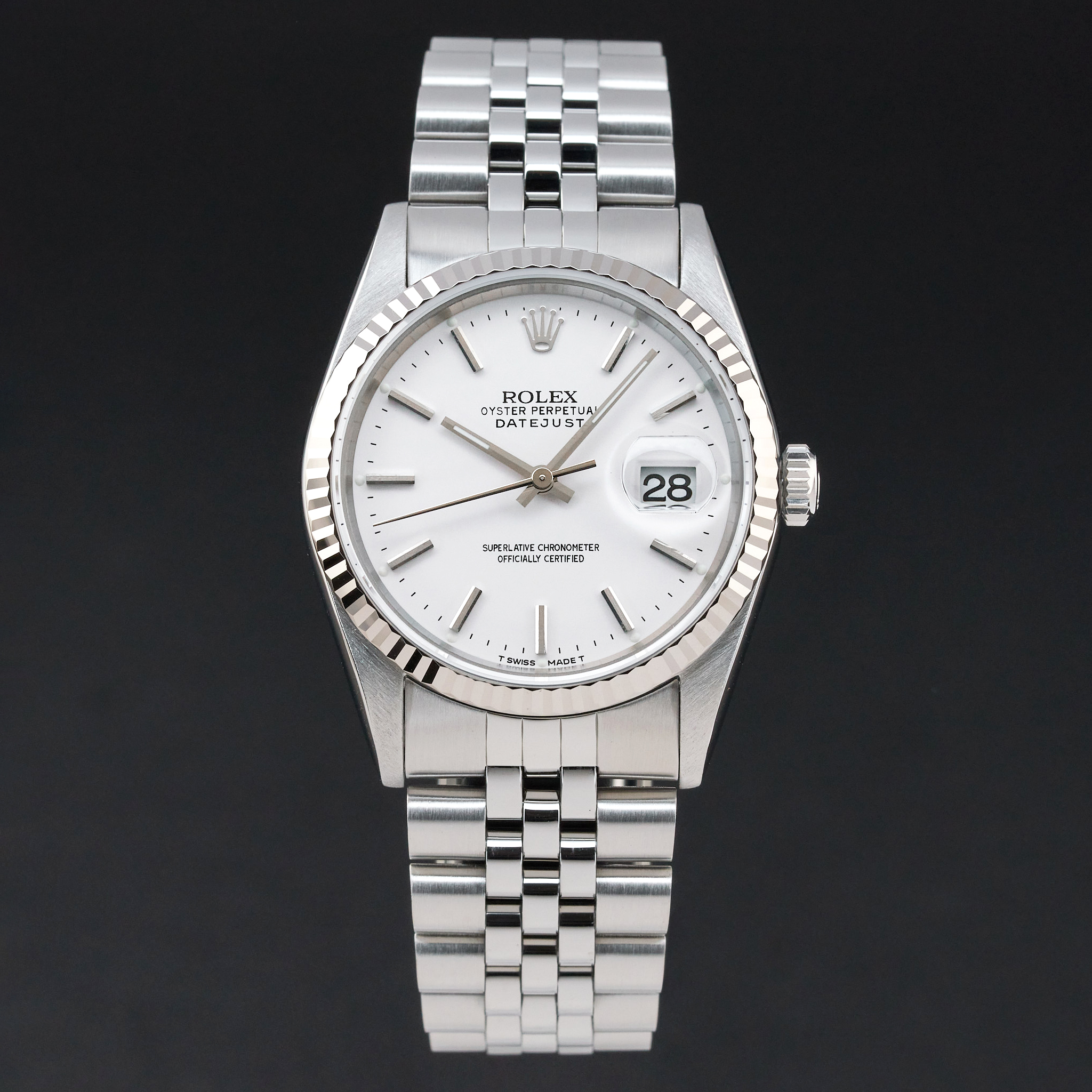 Rolex Datejust, 16234, 36mm, 1995, Steel, White dial, Fullset, 1y warranty