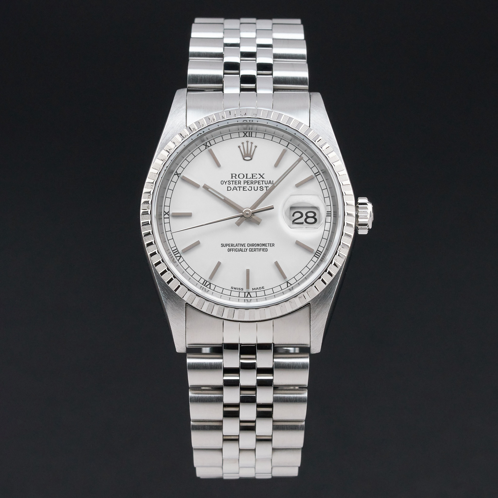 Rolex Datejust, 16220, 36mm, 1999, Steel, White dial, Box, 1y warranty