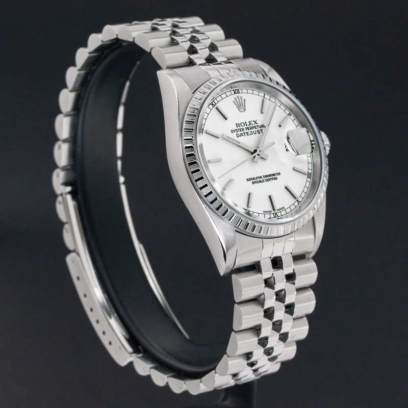 Rolex Datejust, 16220, 36mm, 1999, Steel, White dial, Box, 1y warranty