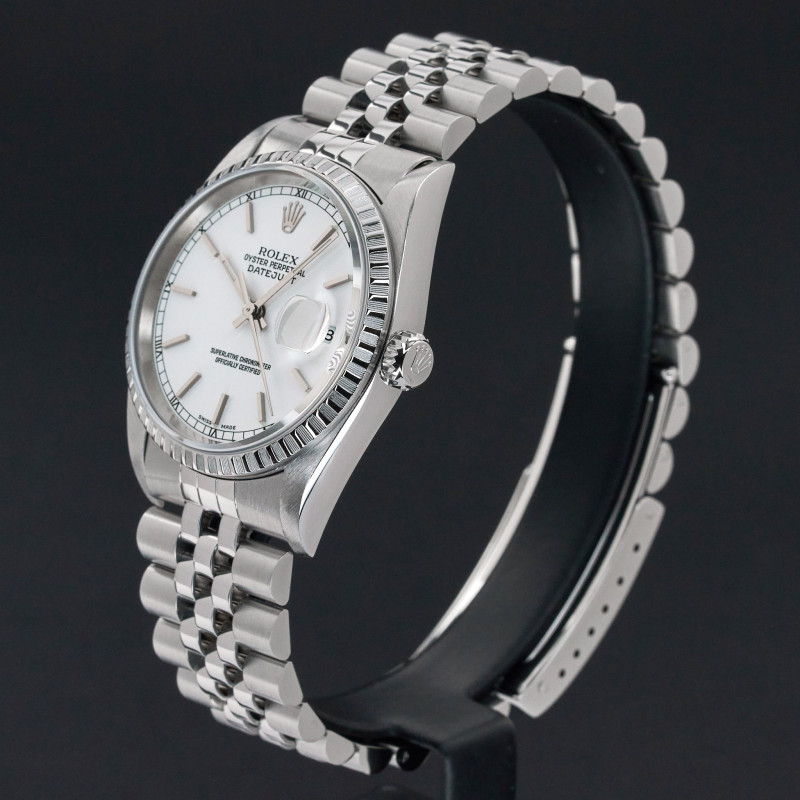 Rolex Datejust, 16220, 36mm, 1999, Steel, White dial, Box, 1y warranty