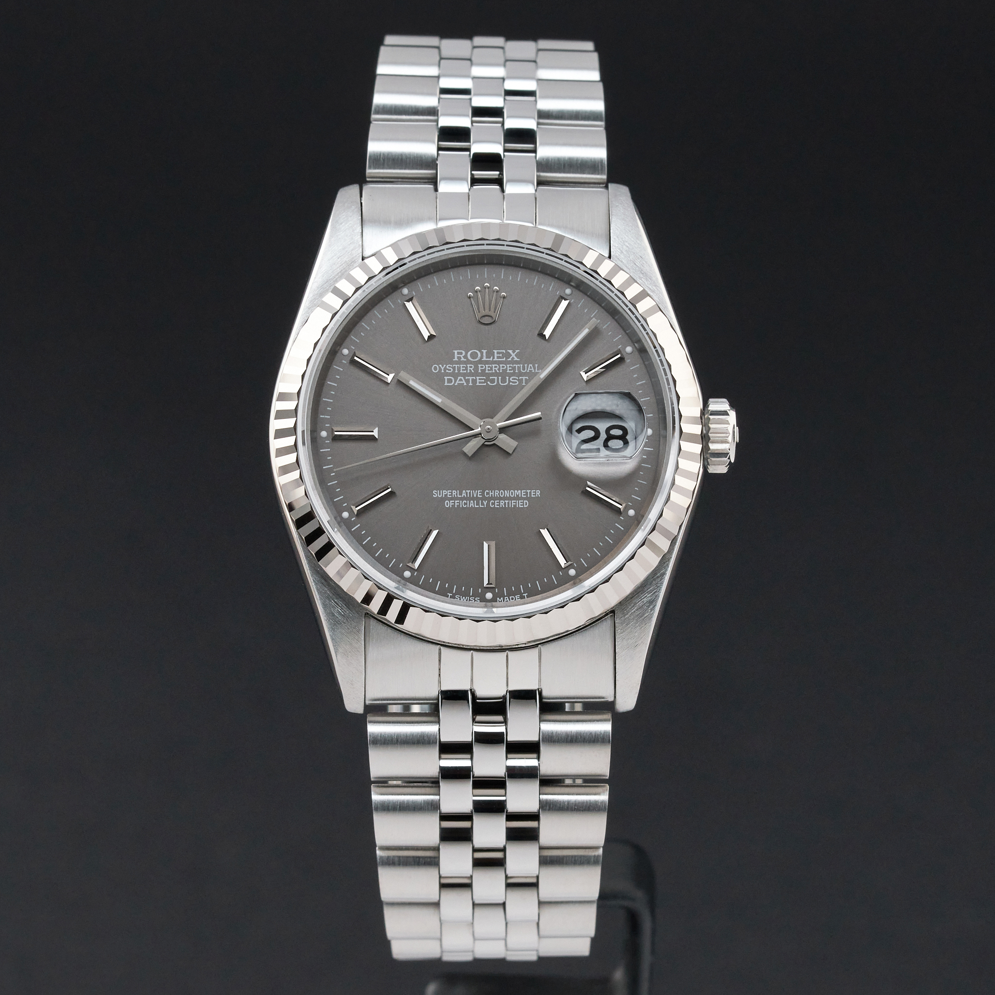 Rolex Datejust, 16234, 36mm, 1988, Steel, Grey dial, Fullset, 1y warranty