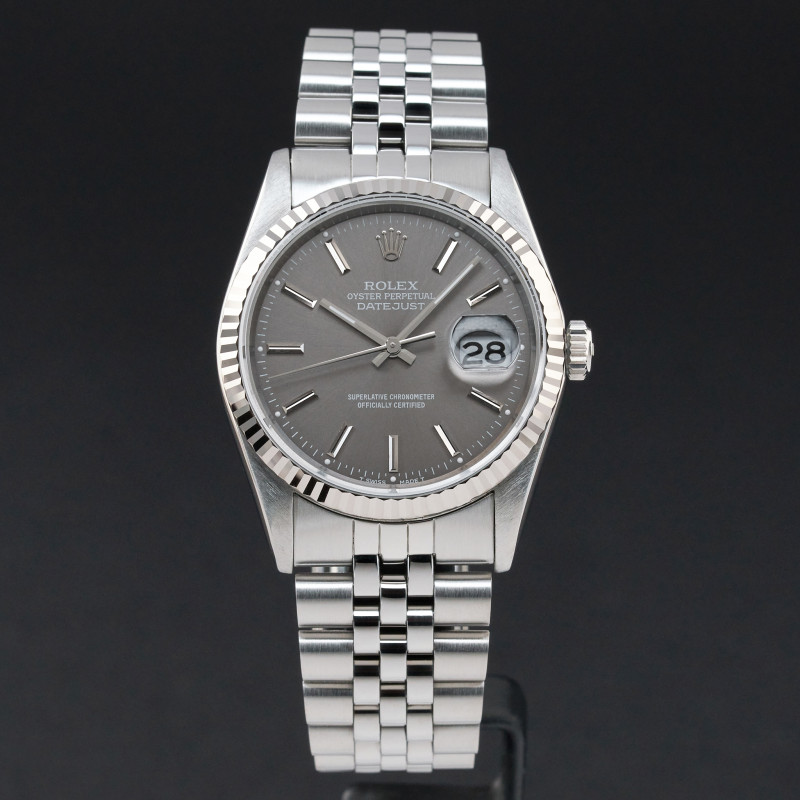 Rolex Datejust, 16234, 36mm, 1988, Steel, Grey dial, Fullset, 1y warranty