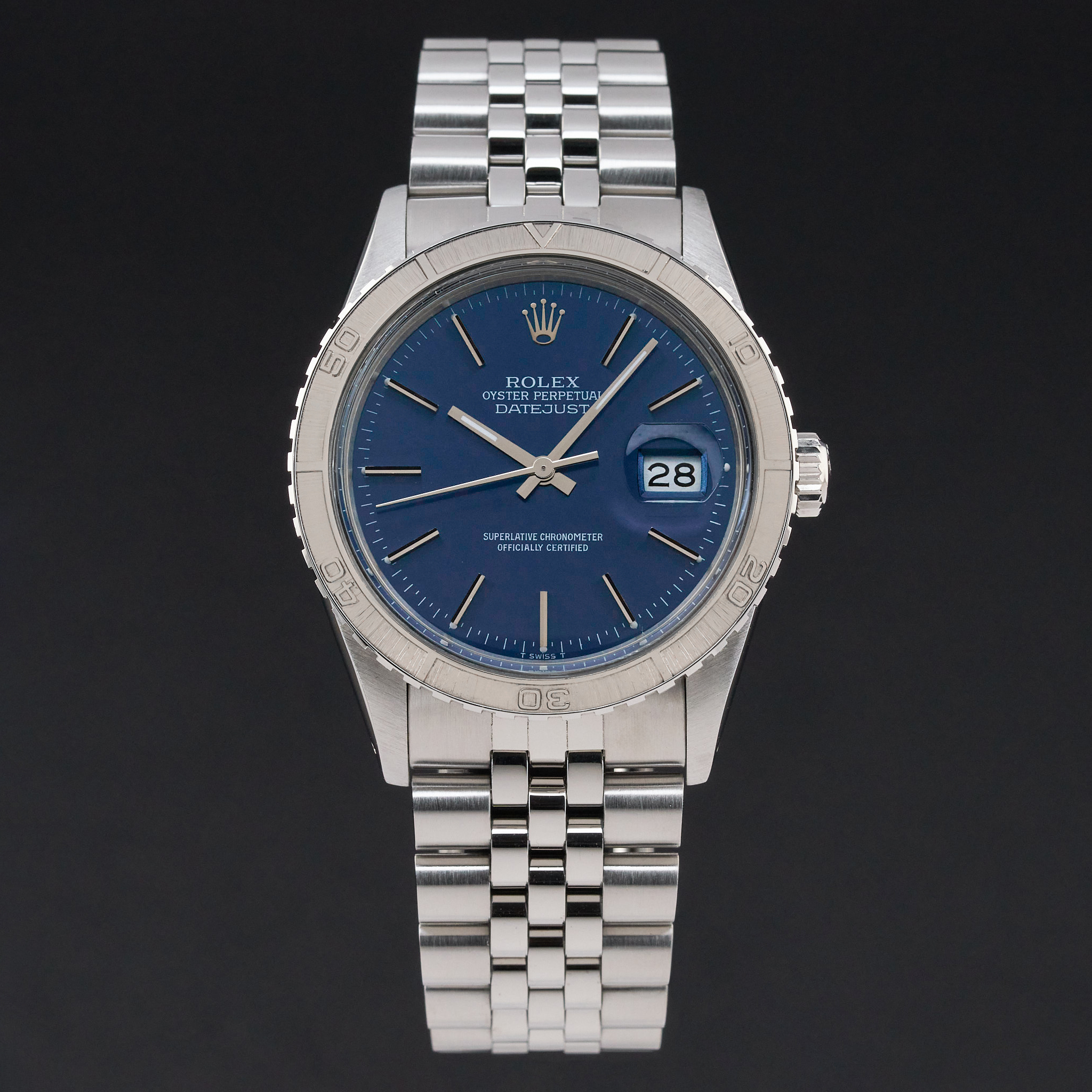 Rolex Datejust Turn-O-Graph, 16250, 36mm, 1982, Steel, Blue dial, Fullset, 1y warranty