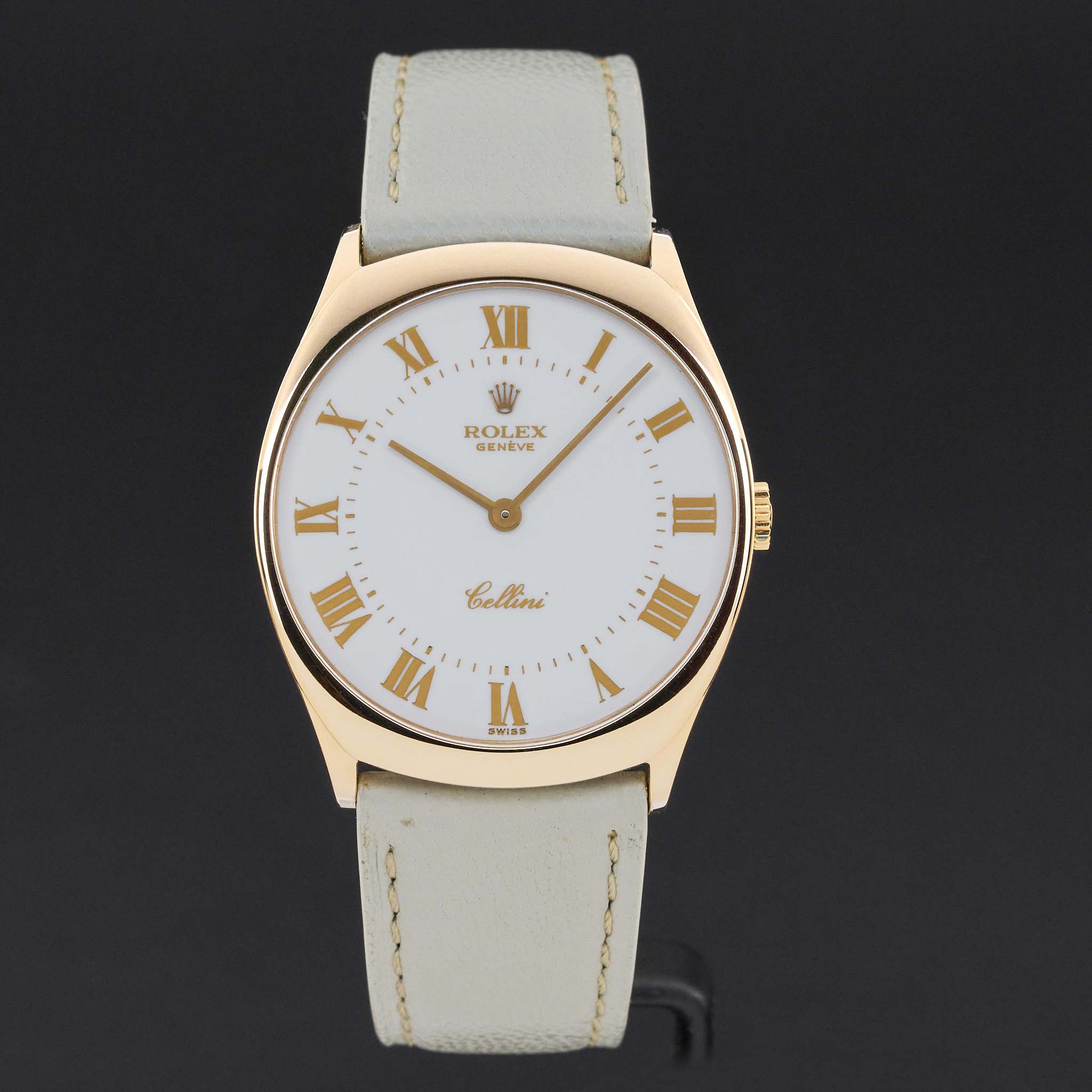Rolex Cellini, 4133, 31mm, 1981, Yellow gold, White Roman dial, Fullset, 1y warranty