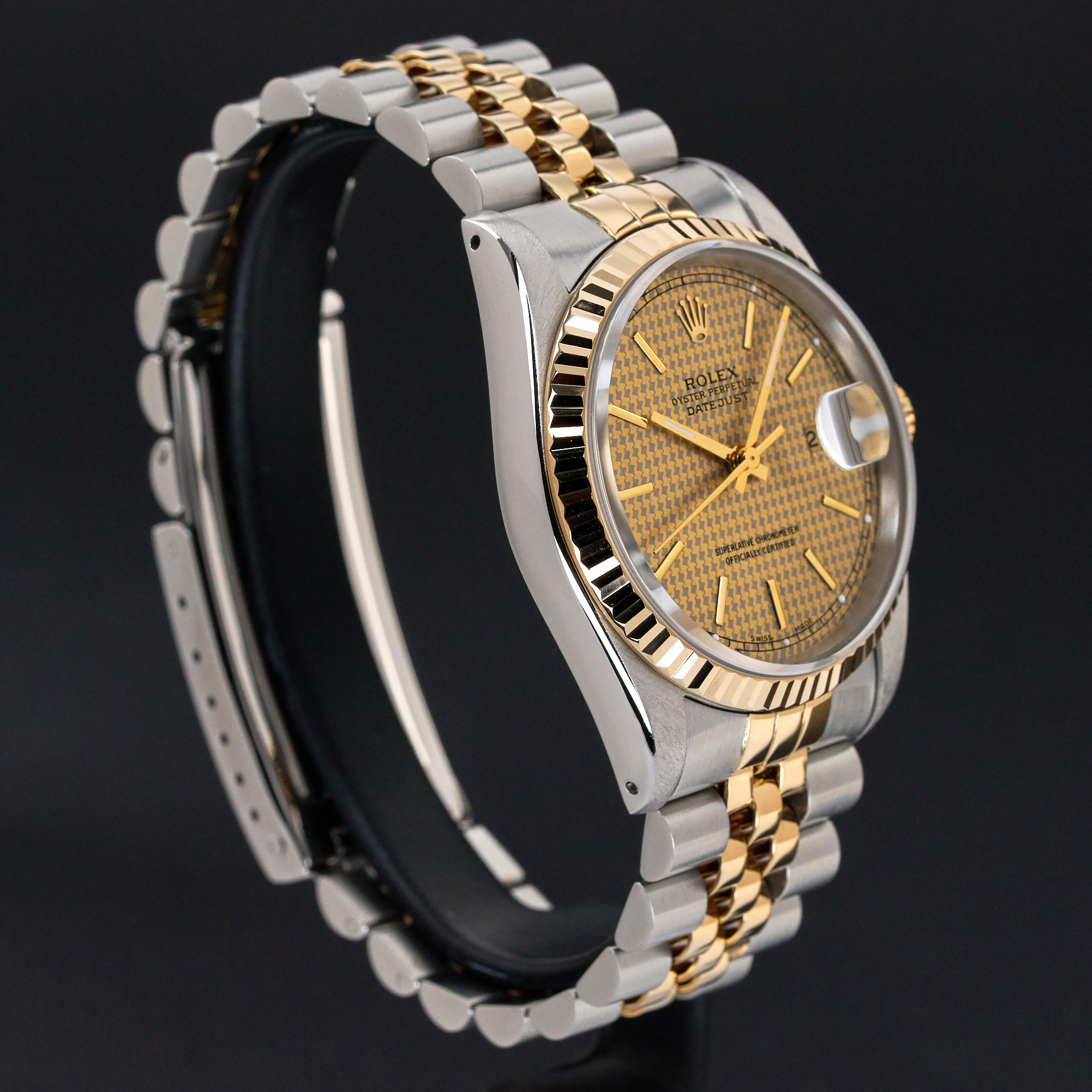 Rolex Datejust, 16233, 36mm, 1988, Two-Tone, Houndstooth dial, Fullset, 1y warranty