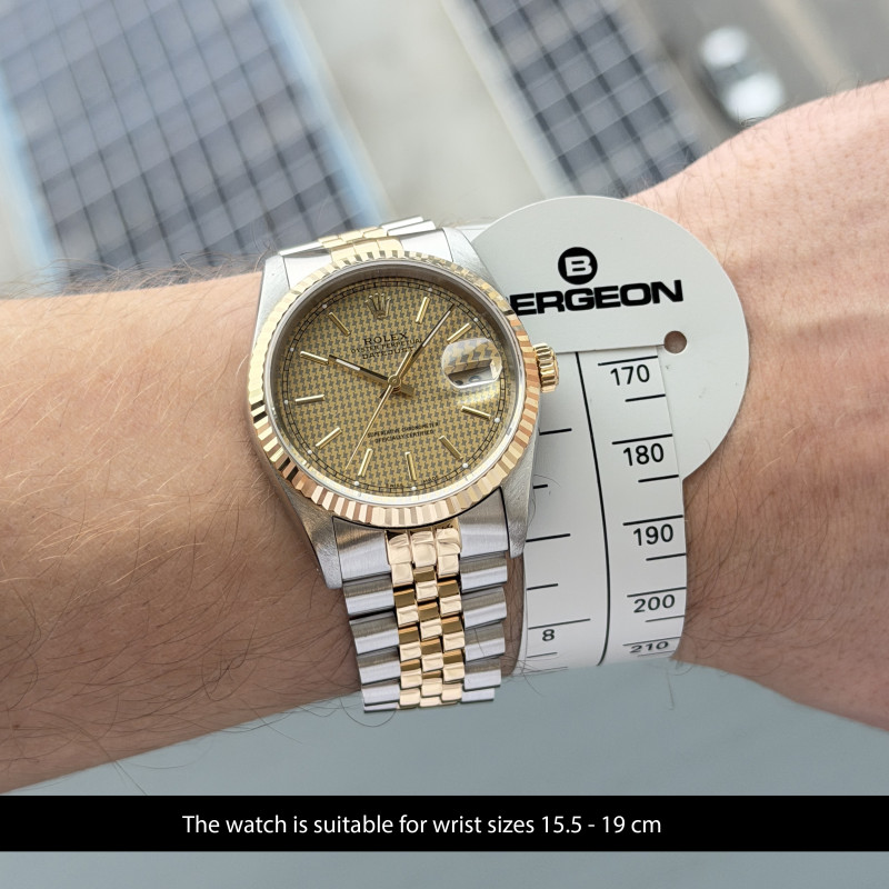 Rolex Datejust, 16233, 36mm, 1988, Two-Tone, Houndstooth dial, Fullset, 1y warranty