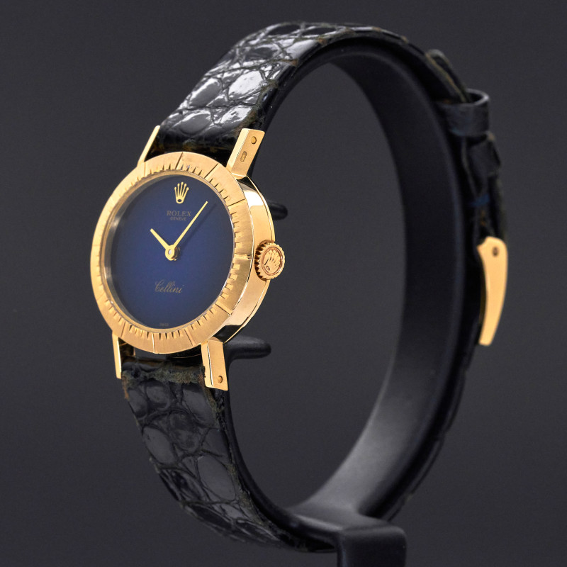 Rolex Cellini, 4081, 25mm, 1989, Yellow gold, Blue Vignette dial, Fullset, 1y warranty