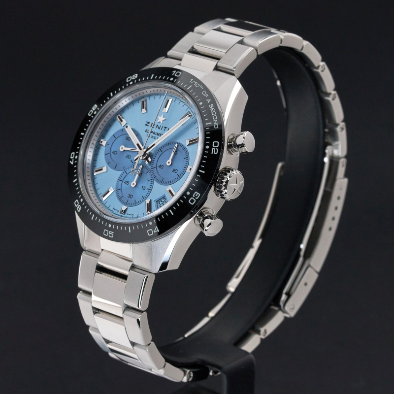 Zenith Chronomaster Sport Yoshida Special Edition, 03.3105.3600/52.M3100, 41mm, 2022, Steel, Ice Blue dial, Fullset, 1y warranty